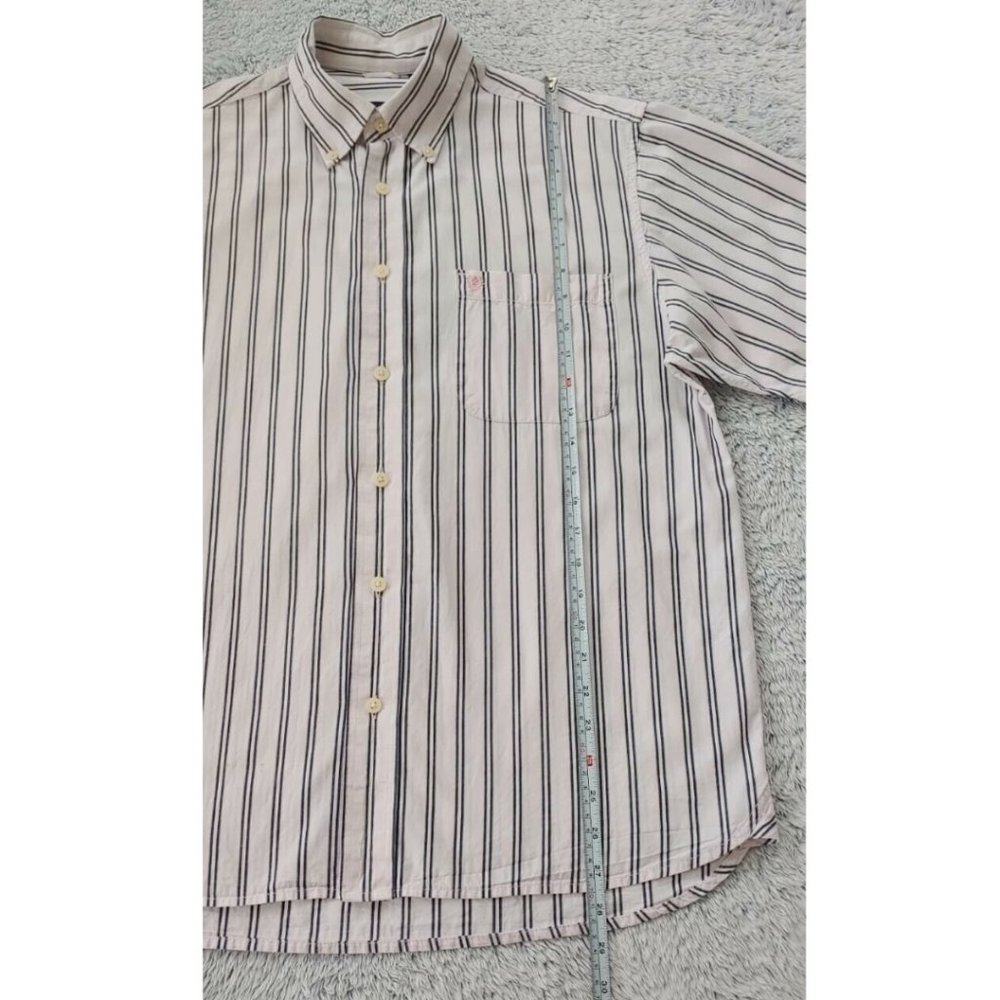 Izod MEDIUM Bundle of 2 Button Up Short Sleeve Men Pink Shirts Striped & Plaid - Picture 6 of 12